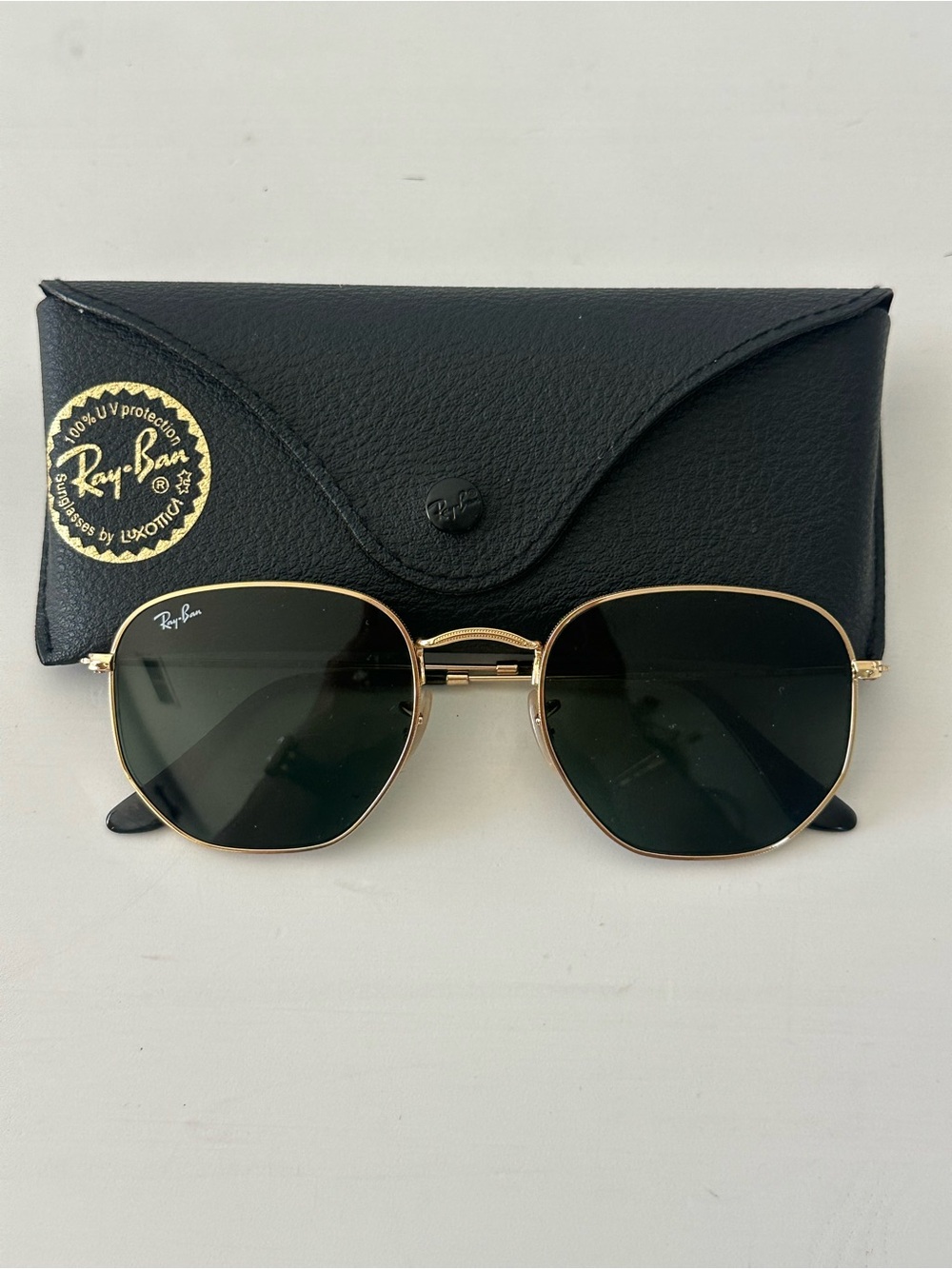 Ray-Ban Gold Frame Black Lens Sunglasses